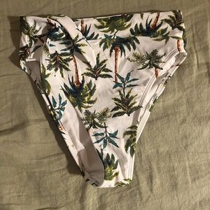 Palm Tree High Waisted Bikini Bottoms